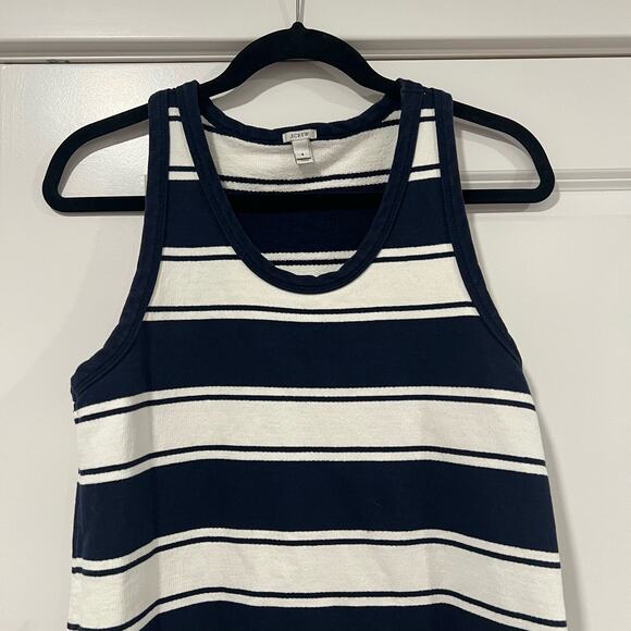 J Crew Women's Sleeveless Cotton Sundress Navy and White Stripes Size Small - Picture 2 of 9